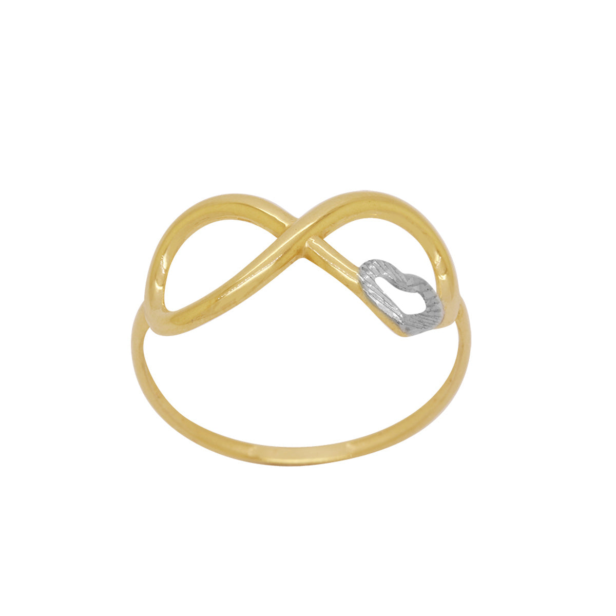 Anel Aro Abaulado Infinito Rodinado em Ouro 18K