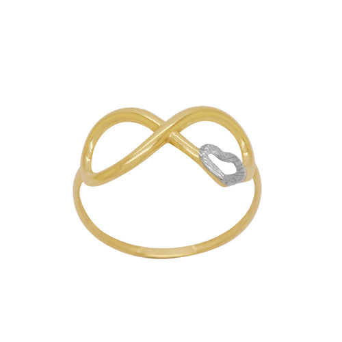 Anel Aro Abaulado Infinito Rodinado em Ouro 18K