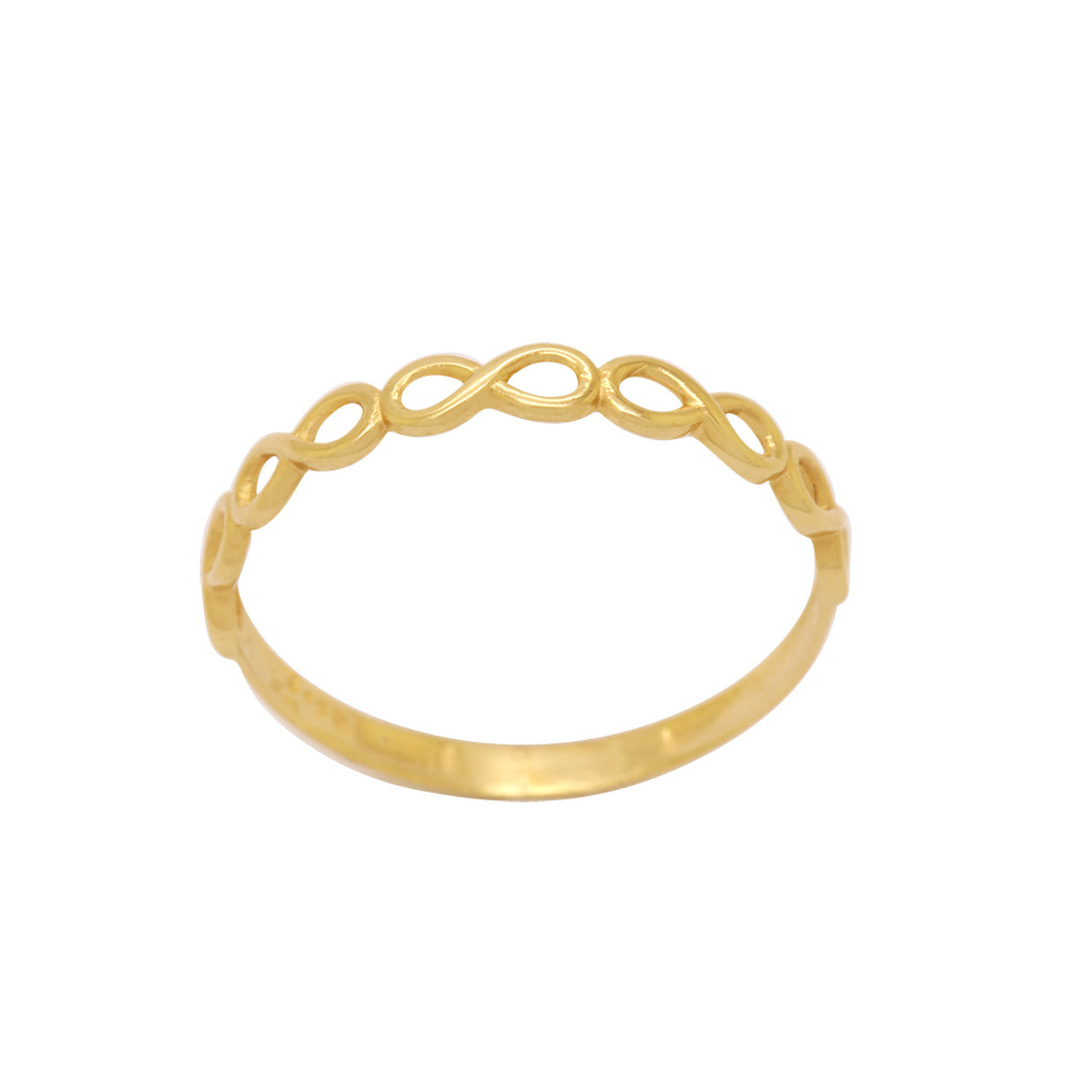 Anel Aro Abaulado Infinitos em Ouro 18K