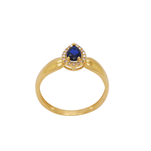 Anel Aro Abaulado Zircônia em Ouro 18K