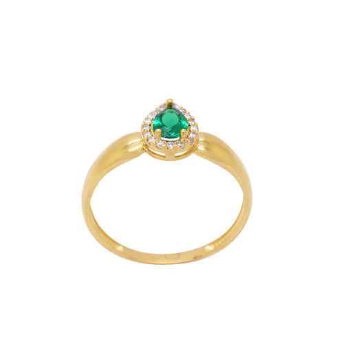 Anel Aro Abaulado Zircônia em Ouro 18K