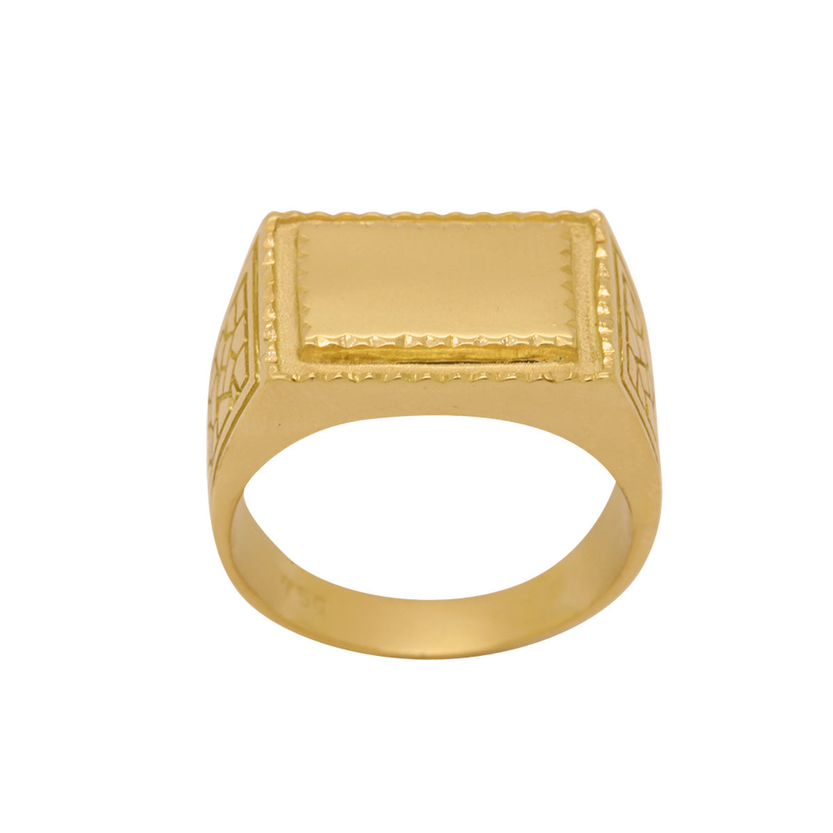 Anel Aro Chapa Retangular em Ouro 18K
