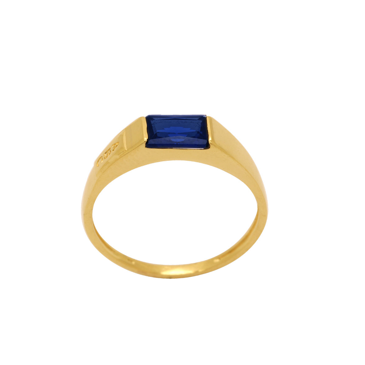 Anel Aro Chapa Zircônia em Ouro 18K
