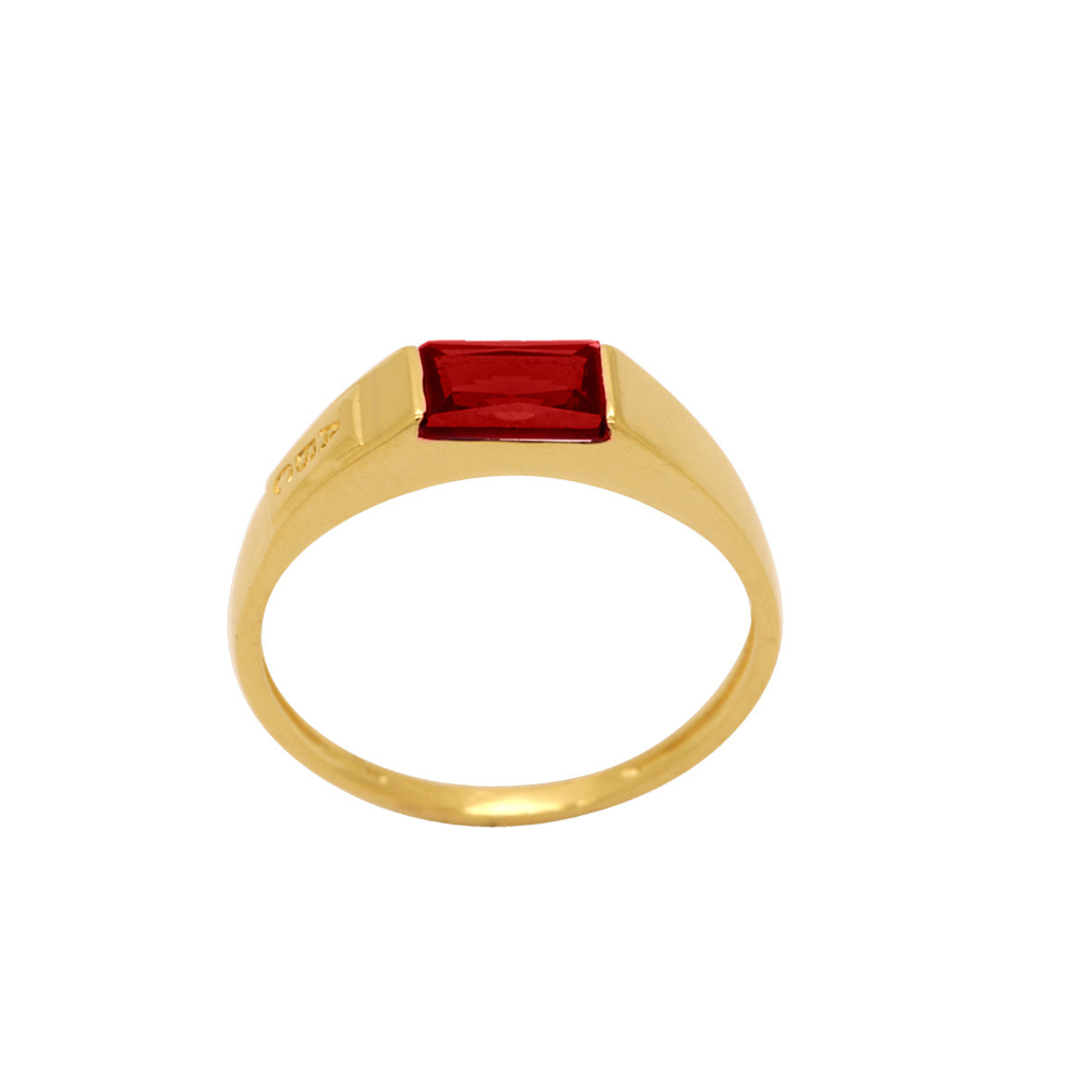 Anel Aro Chapa Zircônia em Ouro 18K