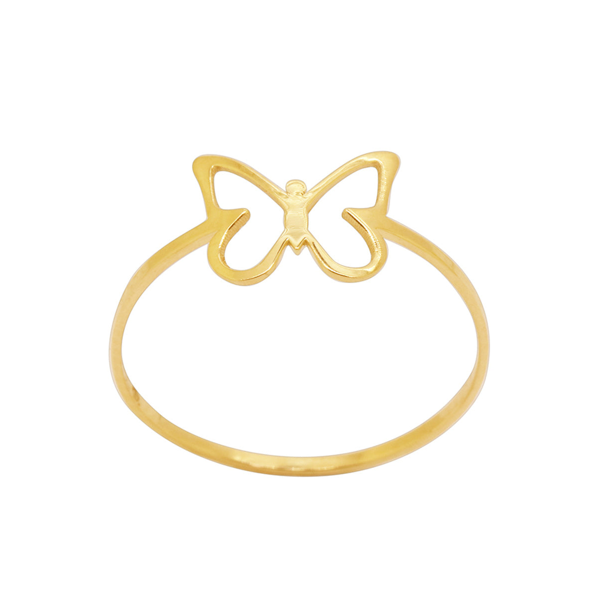Anel Aro Chato Borboleta em Ouro 18K