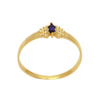 Anel Aro Chato Formatura Zircônia Navetes 2x4 mm Laterais Cravejadas em Ouro 18K