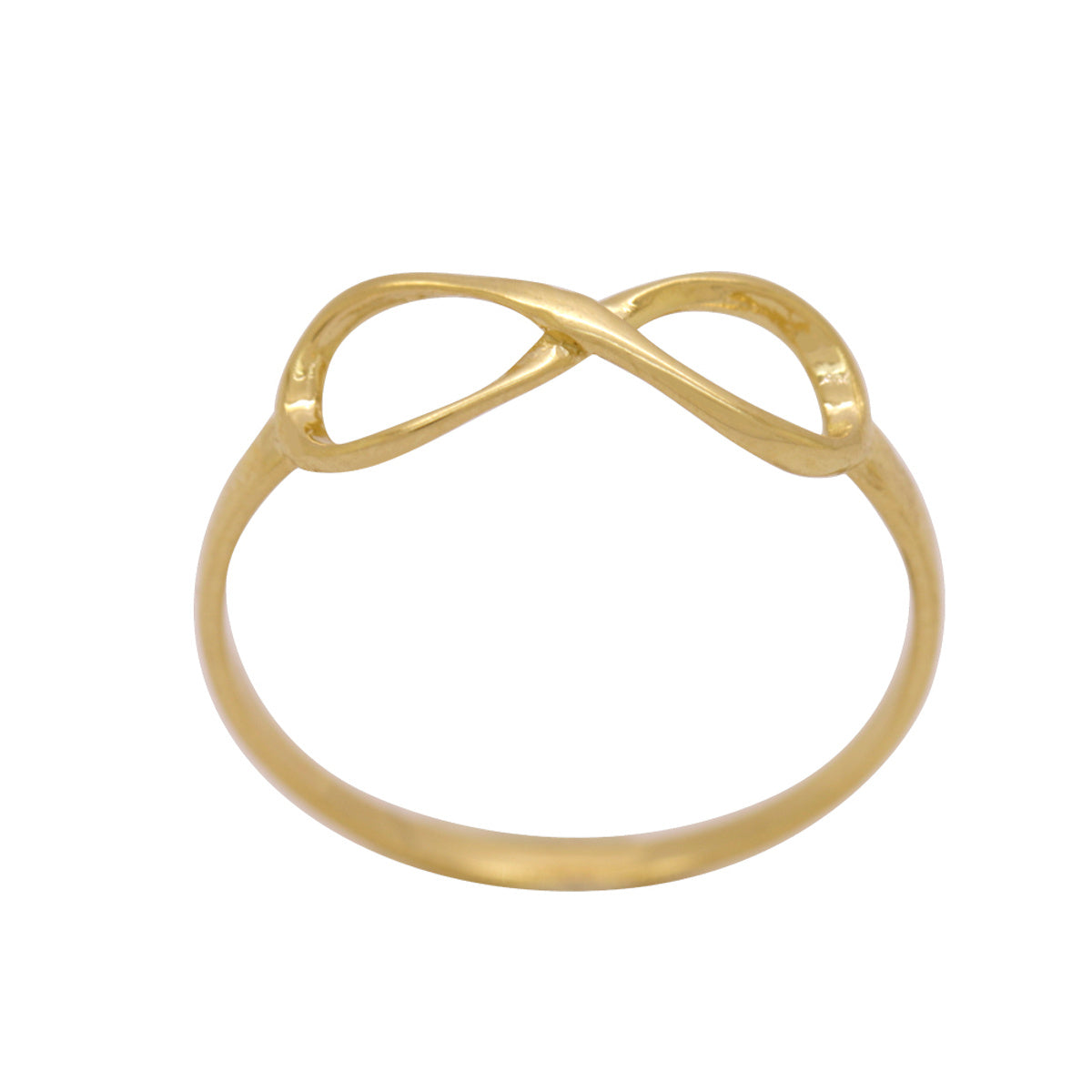 Anel Aro Chato Infinito Vazado em Ouro 18K