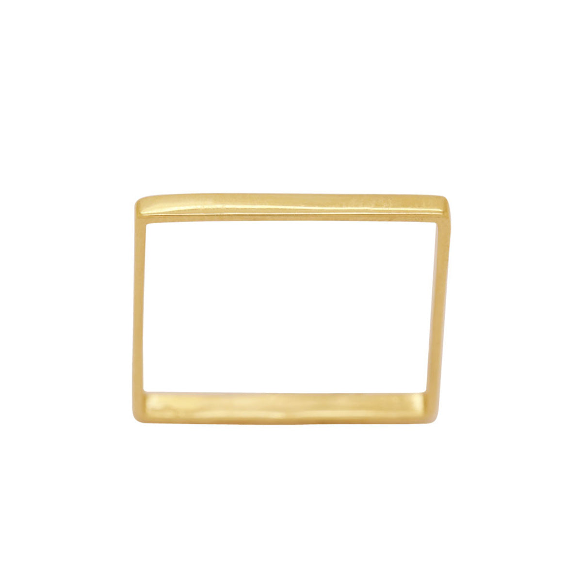 Anel Aro Chato Quadrado em Ouro 18K