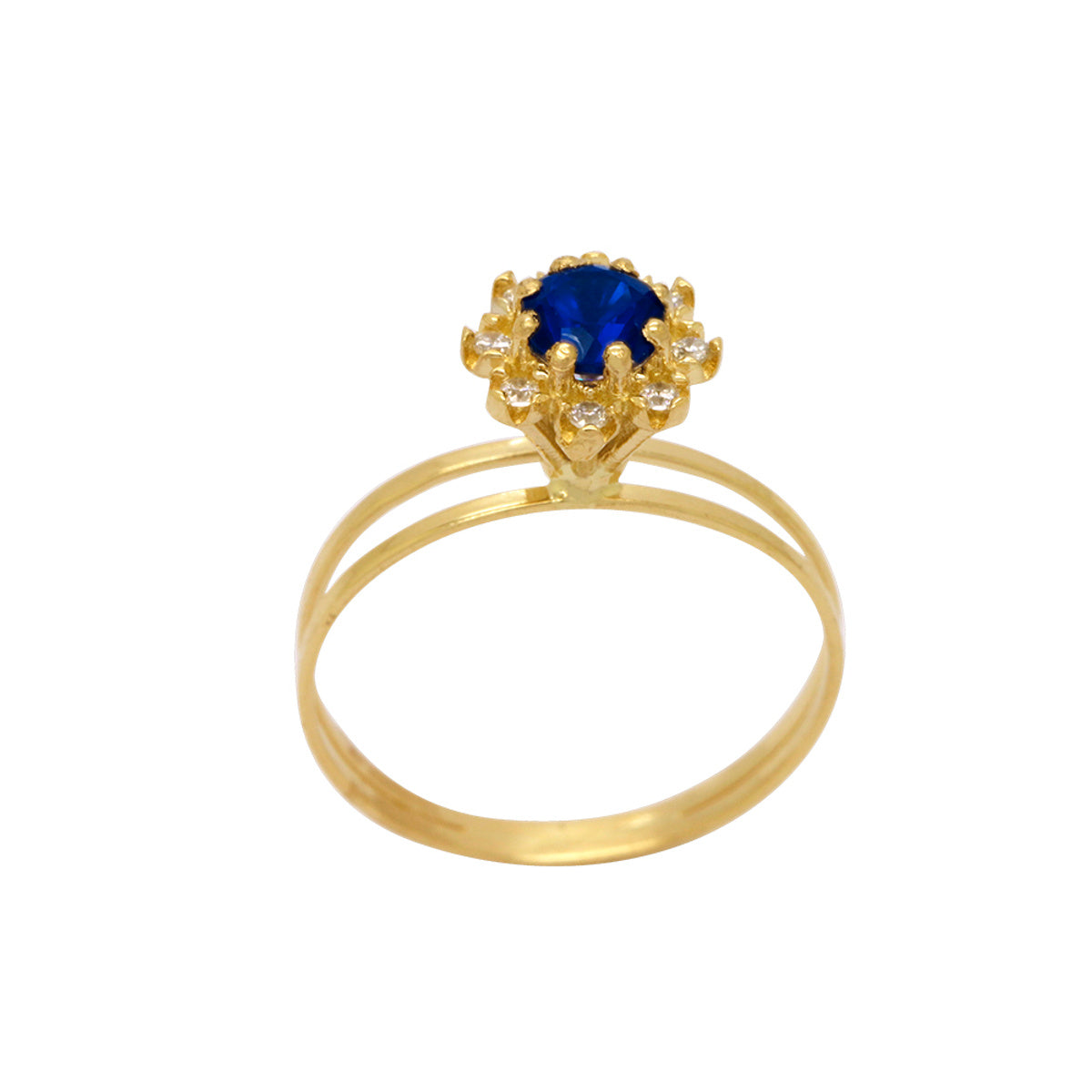 Anel Aro Duplo Formatura Zircônia 4,5 mm Borda Cravejada em Ouro 18K