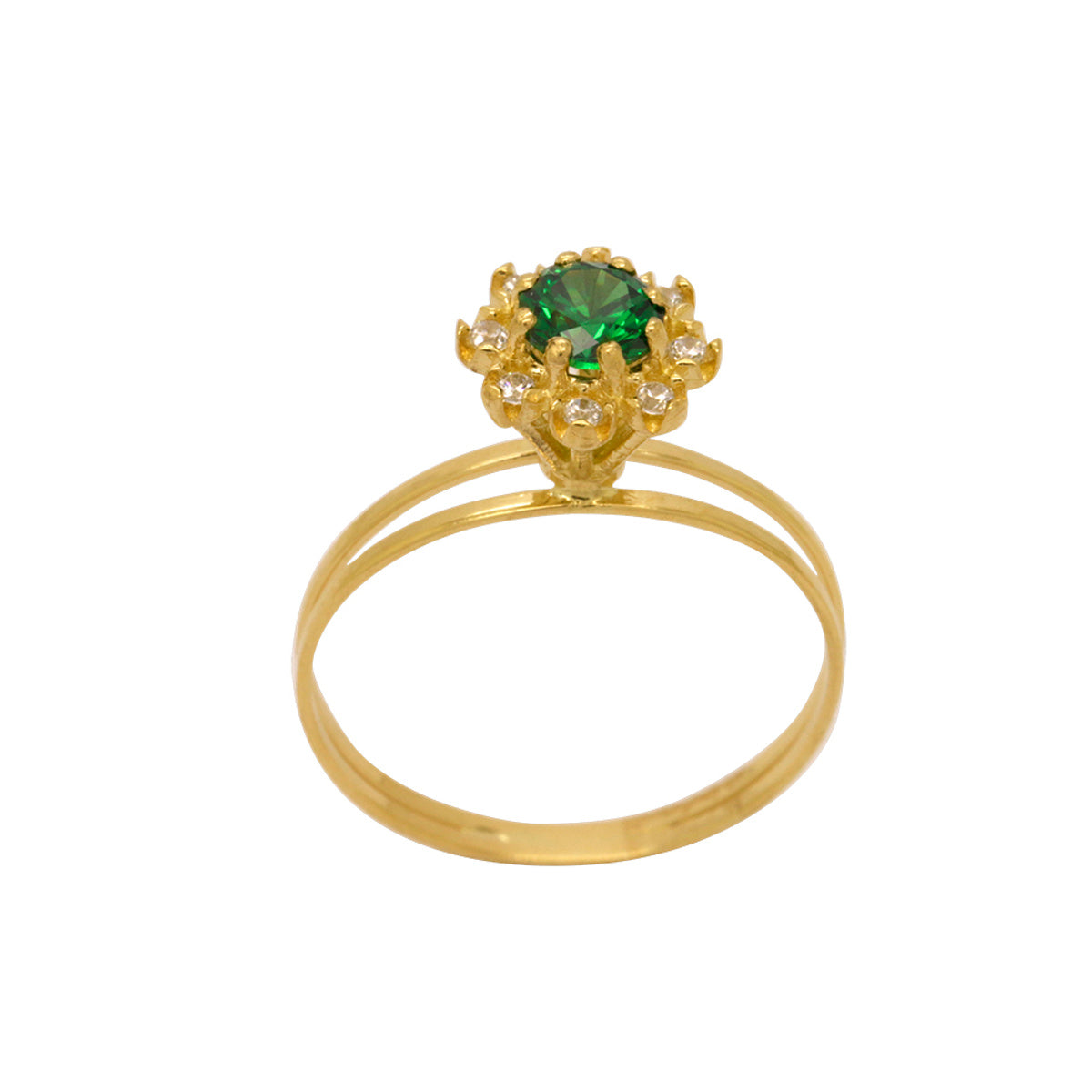 Anel Aro Duplo Formatura Zircônia 4,5 mm Borda Cravejada em Ouro 18K