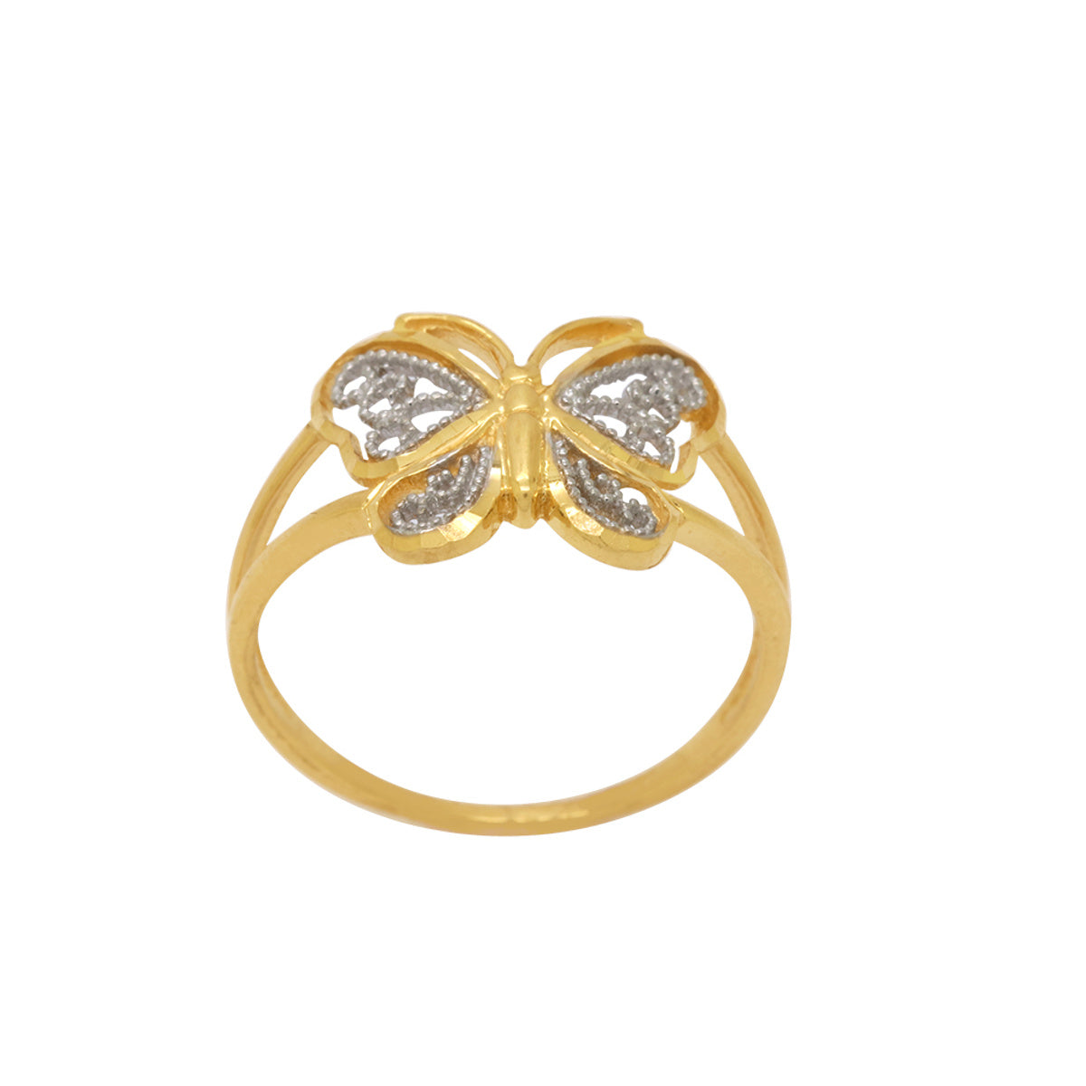Anel Aro Duplo Rodinado em Ouro 18K