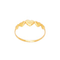Anel Aro Fino Corações em Ouro 18K