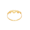 Anel Aro Fino Corações em Ouro 18K