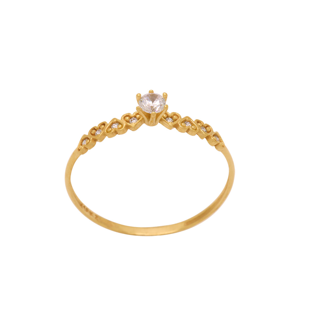 Anel Aro Fino Solitário Zircônia Branca 3 mm em Ouro 18K