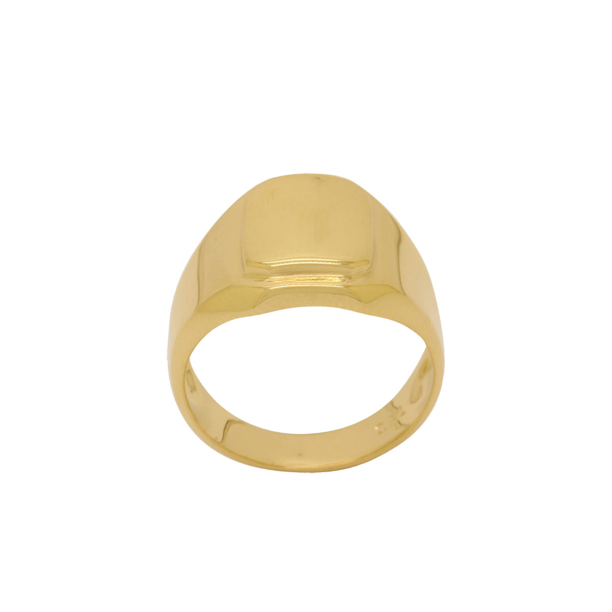 Anel Aro Largo Chapa Retangular em Ouro 18K