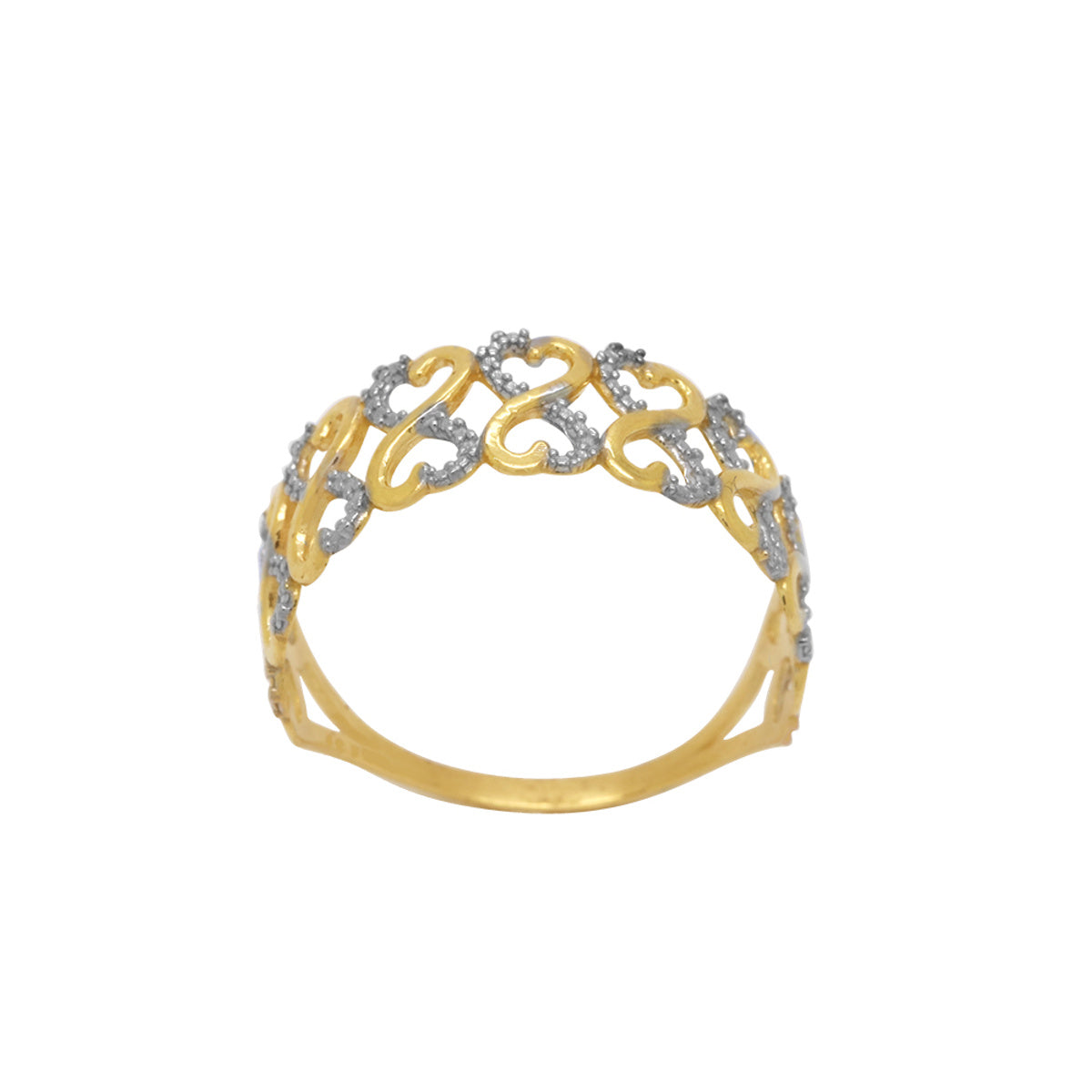 Anel Aro Largo Rodinado em Ouro 18K