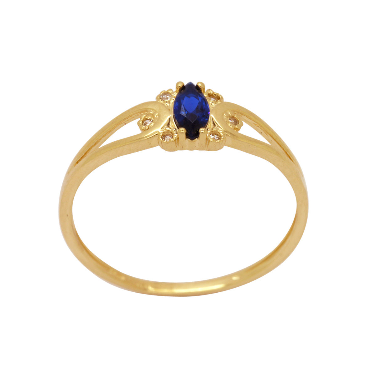 Anel Aro Quadrado Formatura Zircônia Navete 3x6 mm Borda Cravejada em Ouro 18K