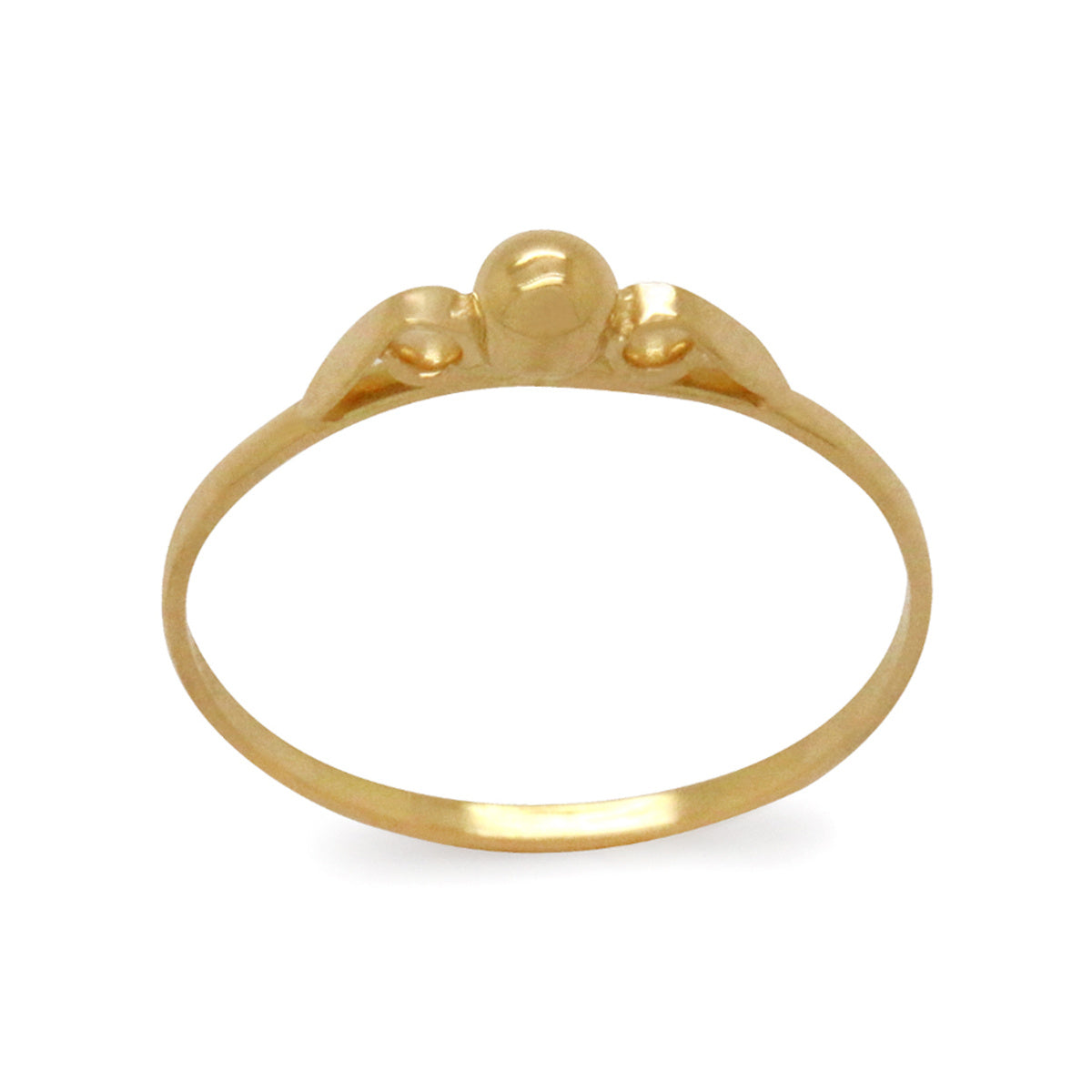 Anel Bola 3 mm Infantil em Ouro 18K