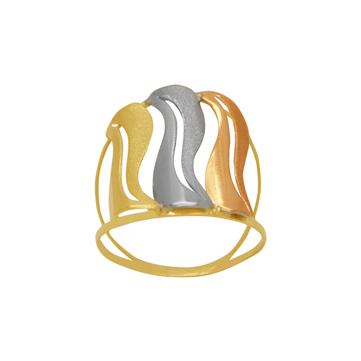 Anel Aro Duplo em Ouro 18K Tricolor