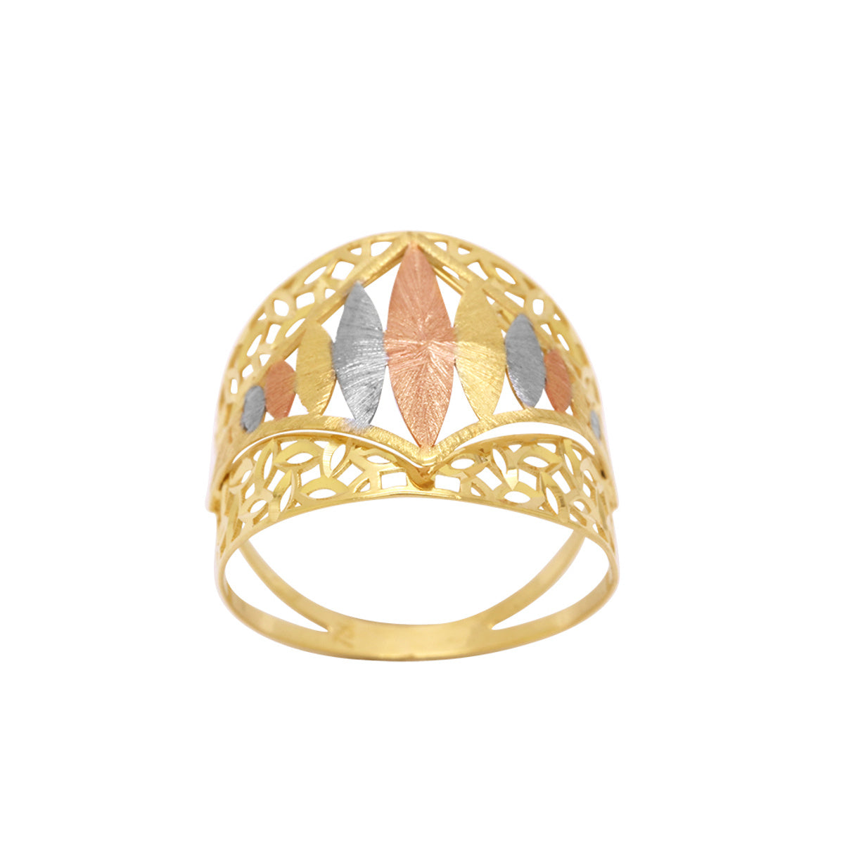 Anel Aro Duplo em Ouro 18K Tricolor