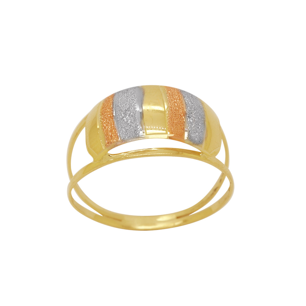 Anel Aro Duplo em Ouro 18K Tricolor