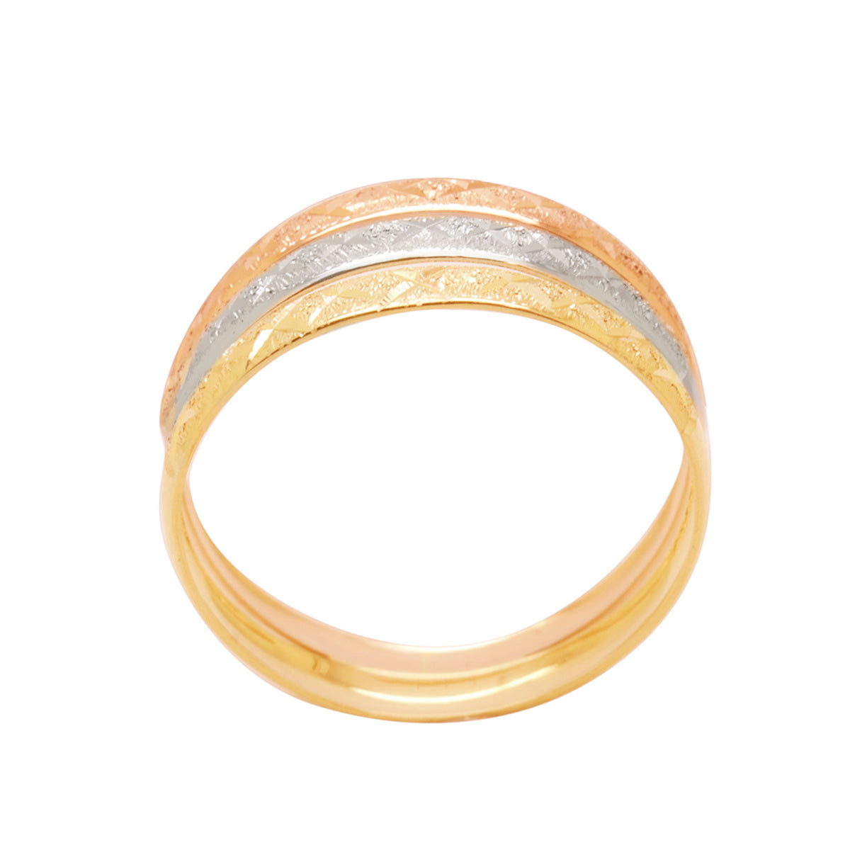 Anel Aro Triplo em Ouro 18K Tricolor