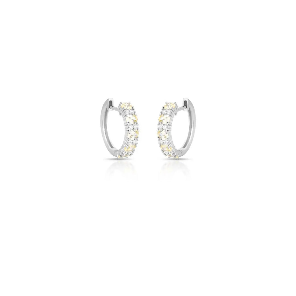 Argola de Prata 925 com Cristais e Zircônias Intercalados