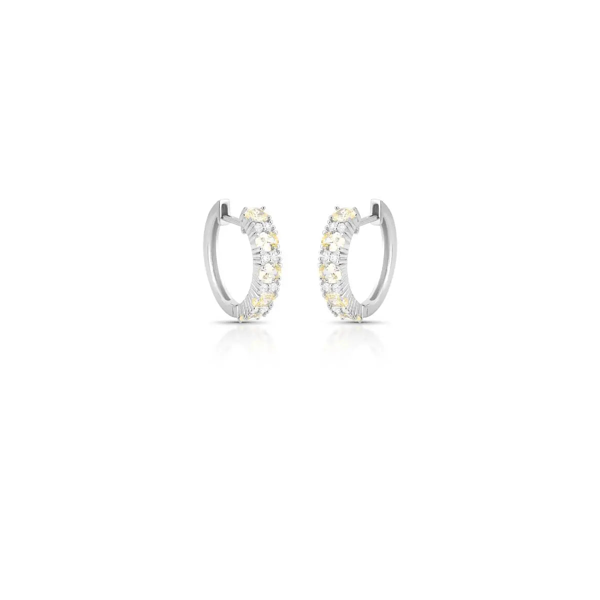 Argola de Prata 925 com Cristais e Zircônias Intercalados