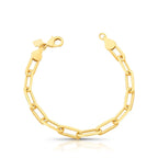 Pulseira Folheada a Ouro com Elos Lisos e Retangulares