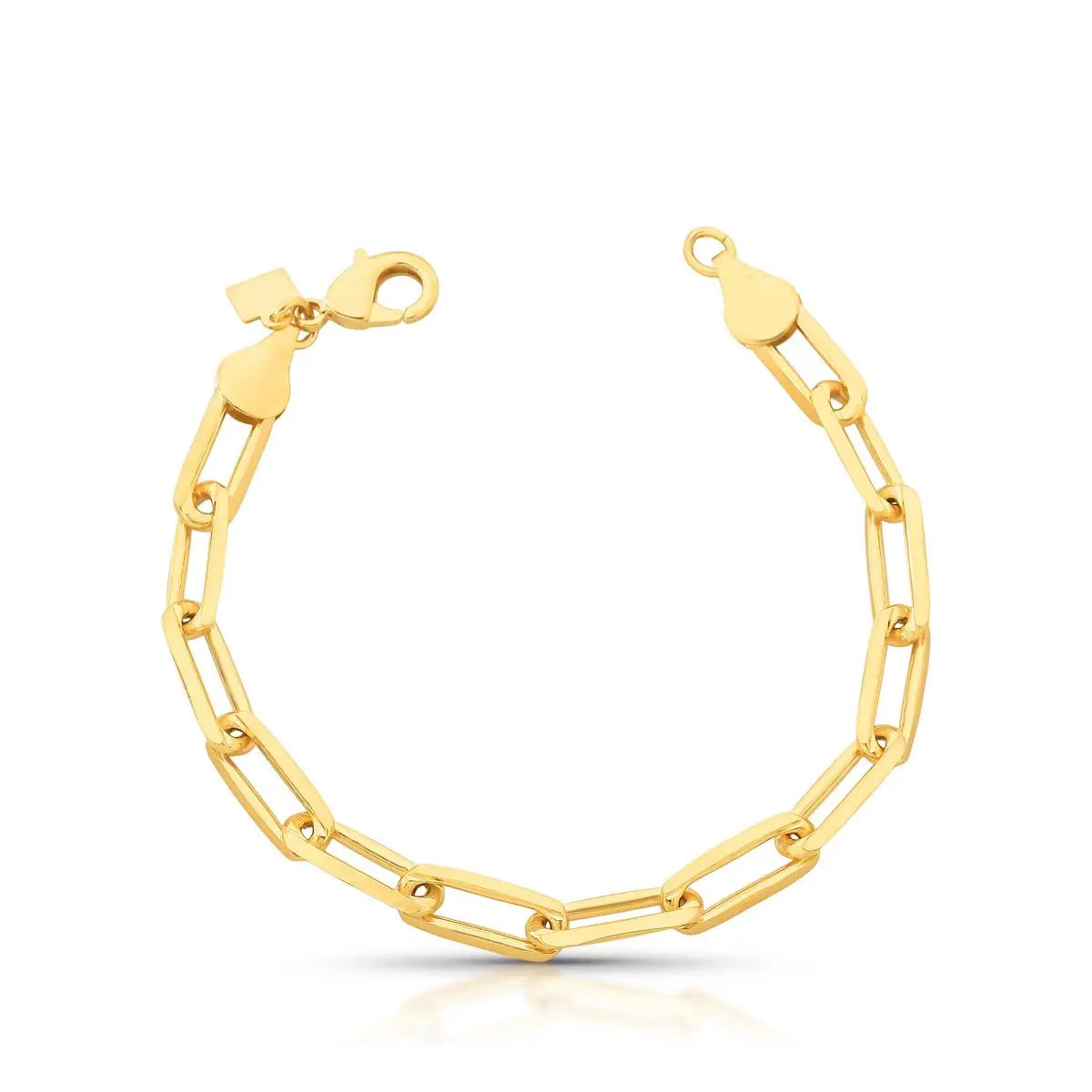 Pulseira Folheada a Ouro com Elos Lisos e Retangulares