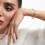 Pulseira Folheada a Ouro com Elos Lisos e Retangulares