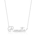 Gargantilha de Prata 925 e Moissanite Nome com Até 7 Letras