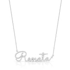 Gargantilha de Prata 925 e Moissanite Nome com Até 7 Letras
