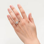Anel de Prata 925 de Gota em Pedras Moissanites
