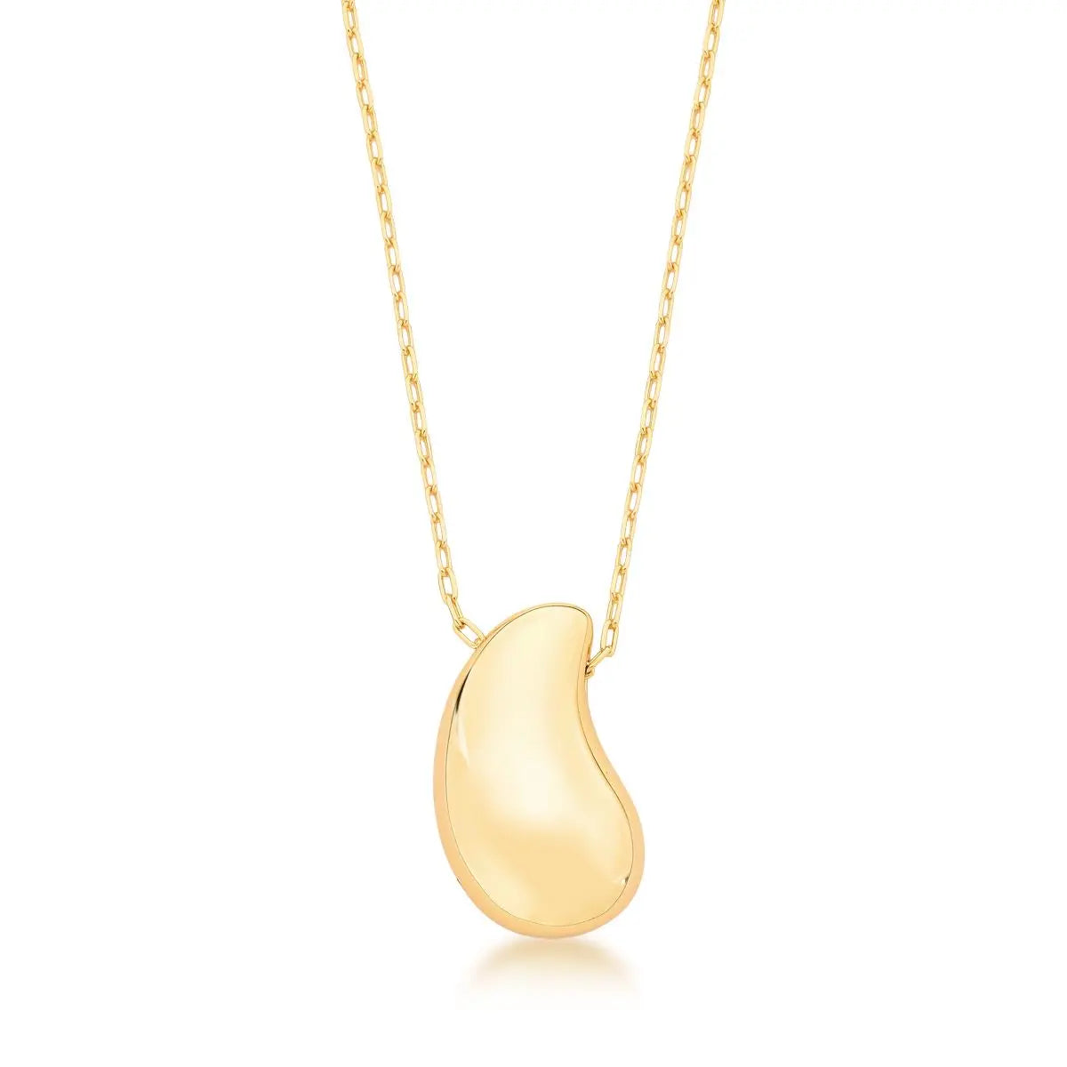 Colar Folheado a Ouro com Pingente Curvo Liso