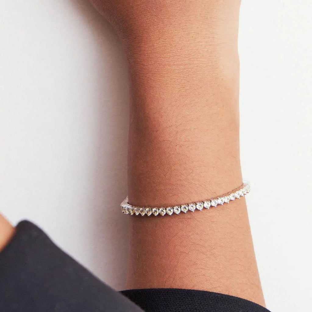 Pulseira Riviera Folheada a Ródio com Zircônias Redondas