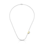 Colar Riviera de Prata 925 com Cristal de Gota e Zircônias