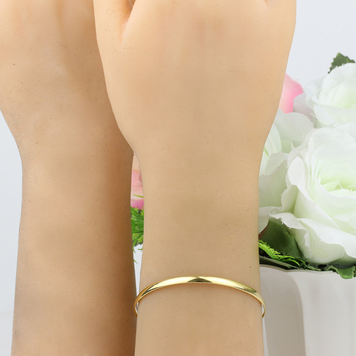Bracelete Anatômico Fio Anatômico Bitola 3,20 mm Diâmetro 55x60 mm em Ouro 18K