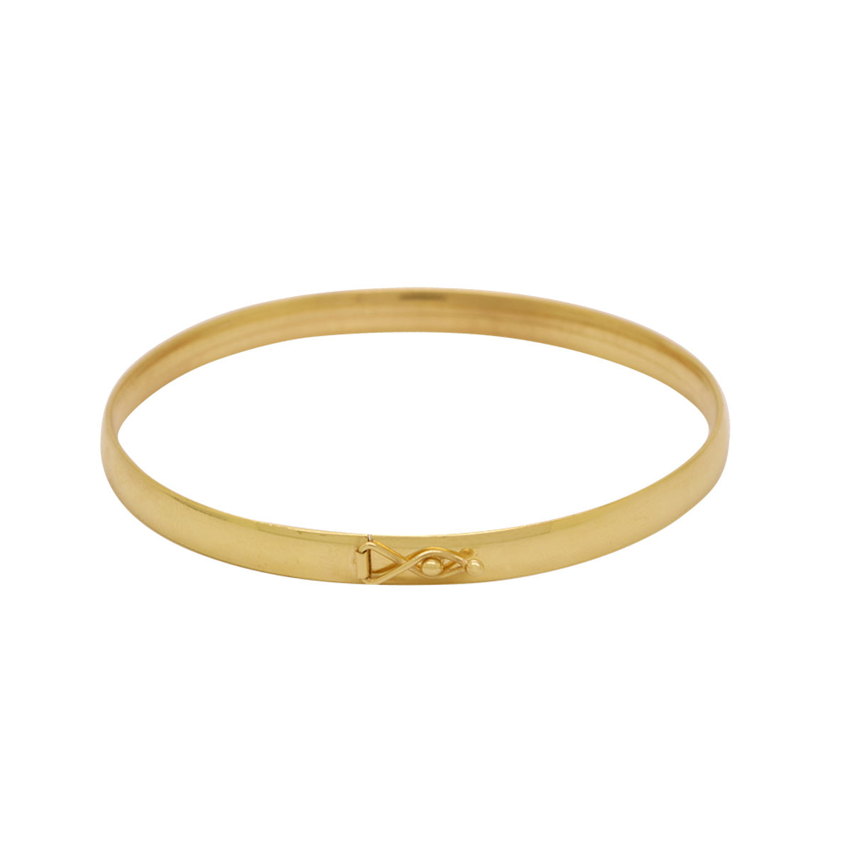 Bracelete Oval Fio Anatômico Bitola 5,00 mm Diâmetro 55x60 mm em Ouro 18K