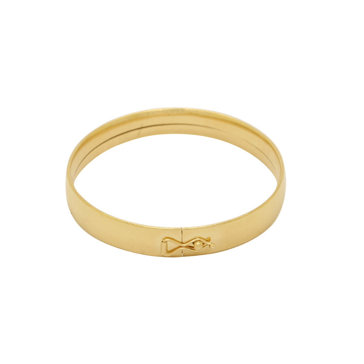 Bracelete Oval Fio Anatômico Bitola 8,00 mm Diâmetro 50x60 mm em Ouro 18K
