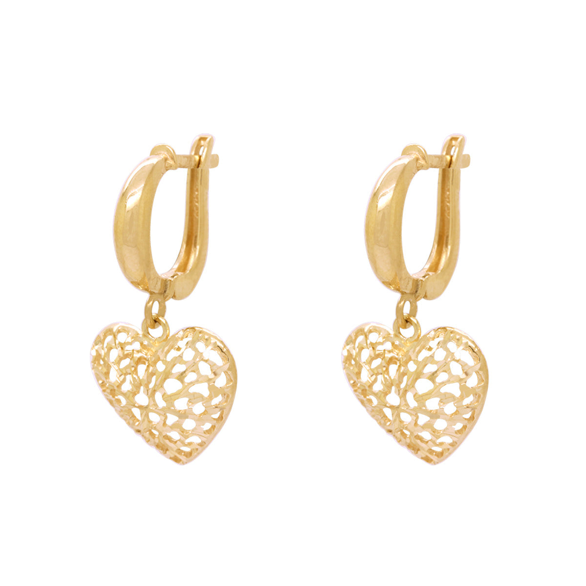 Brinco Argola Coração em Ouro 18K