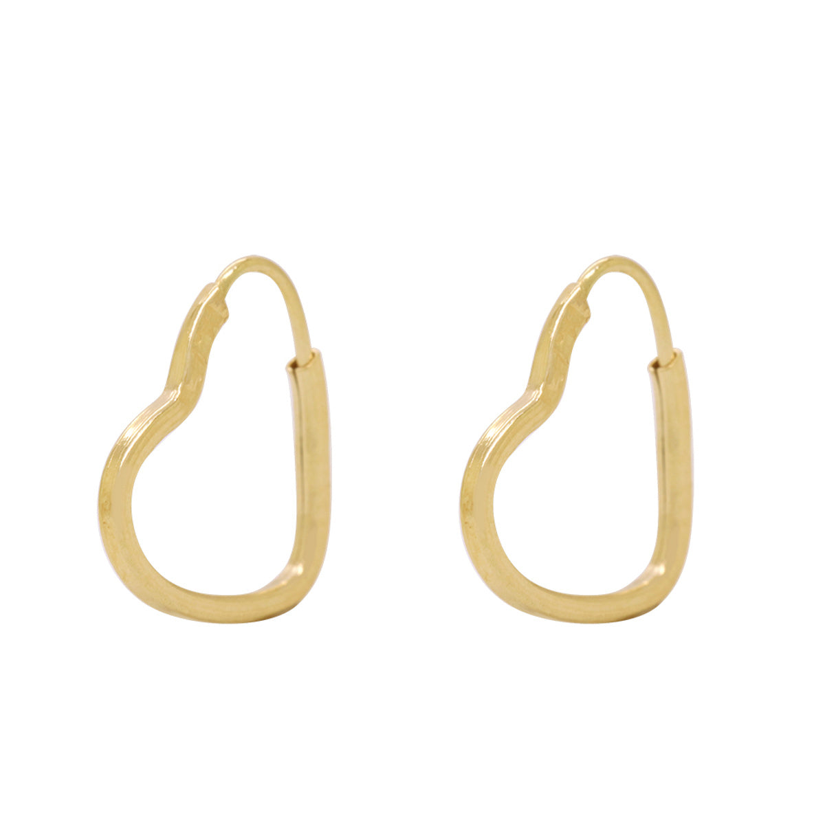 Brinco Argola Coração Bitola 1,00 mm em Ouro 18K