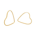 Brinco Argola Coração Fio Quadrado Bitola 1,00 mm Diâmetro 1,80 cm em Ouro 18K
