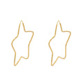 Brinco Argola Estrela Fio Quadrado Bitola 1,20 mm em Ouro 18K