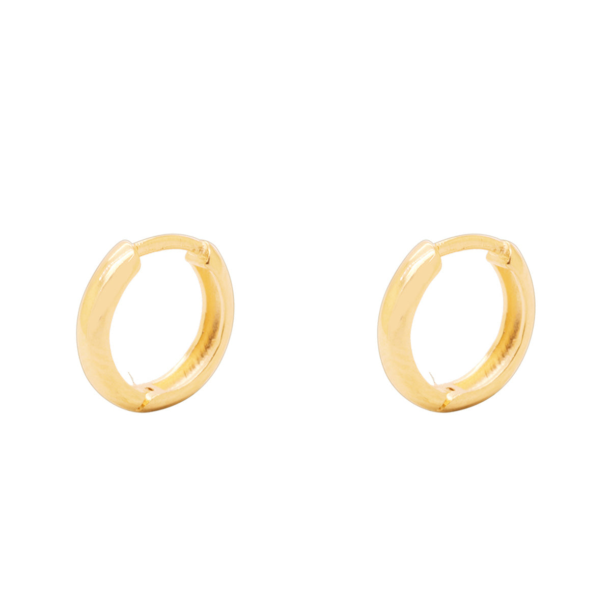 Brinco Argola Fio Abaulado Bitola 2,30 mm Diâmetro 1,00 cm em Ouro 18K