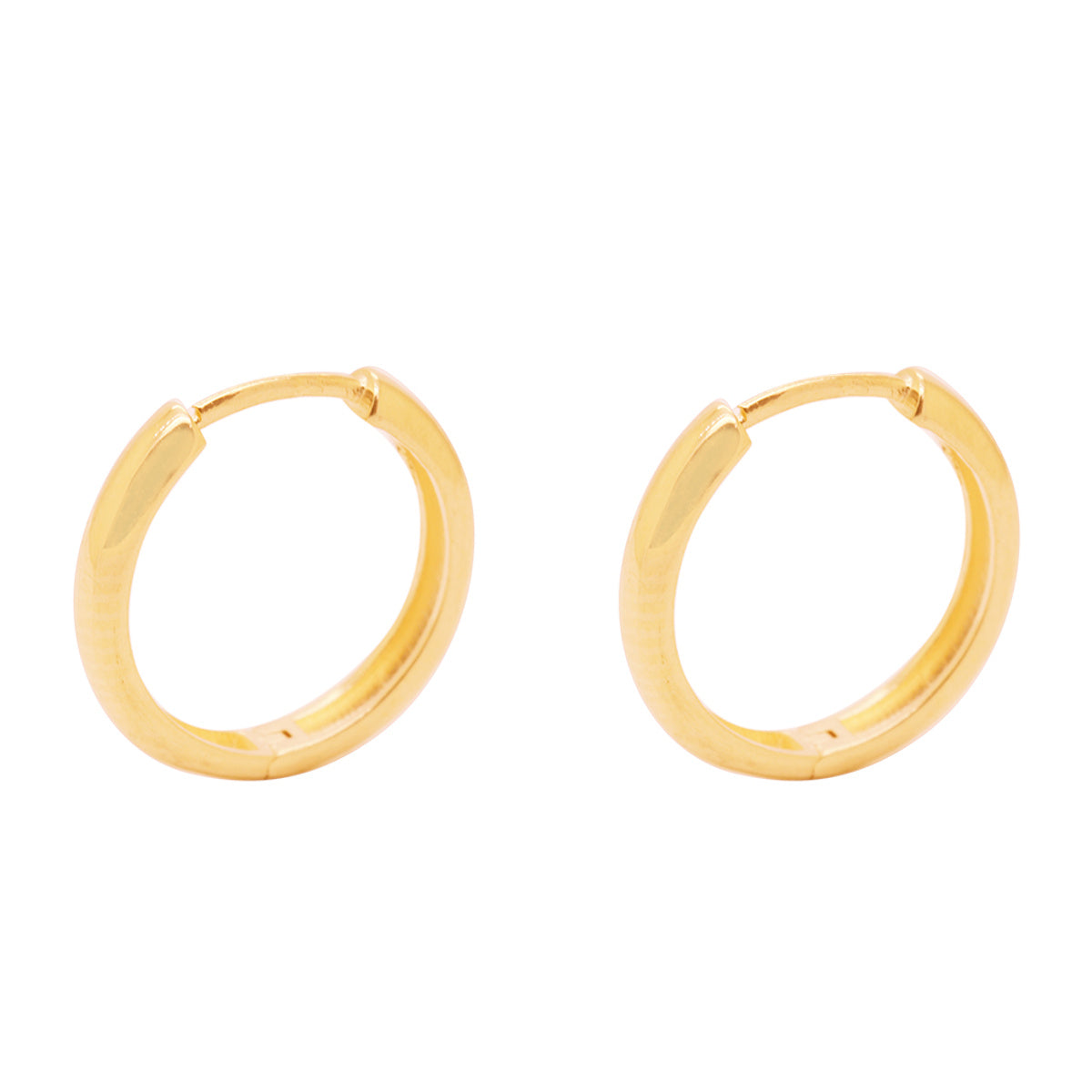 Brinco Argola Fio Abaulado Bitola 2,30 mm Diâmetro 1,30 cm em Ouro 18K