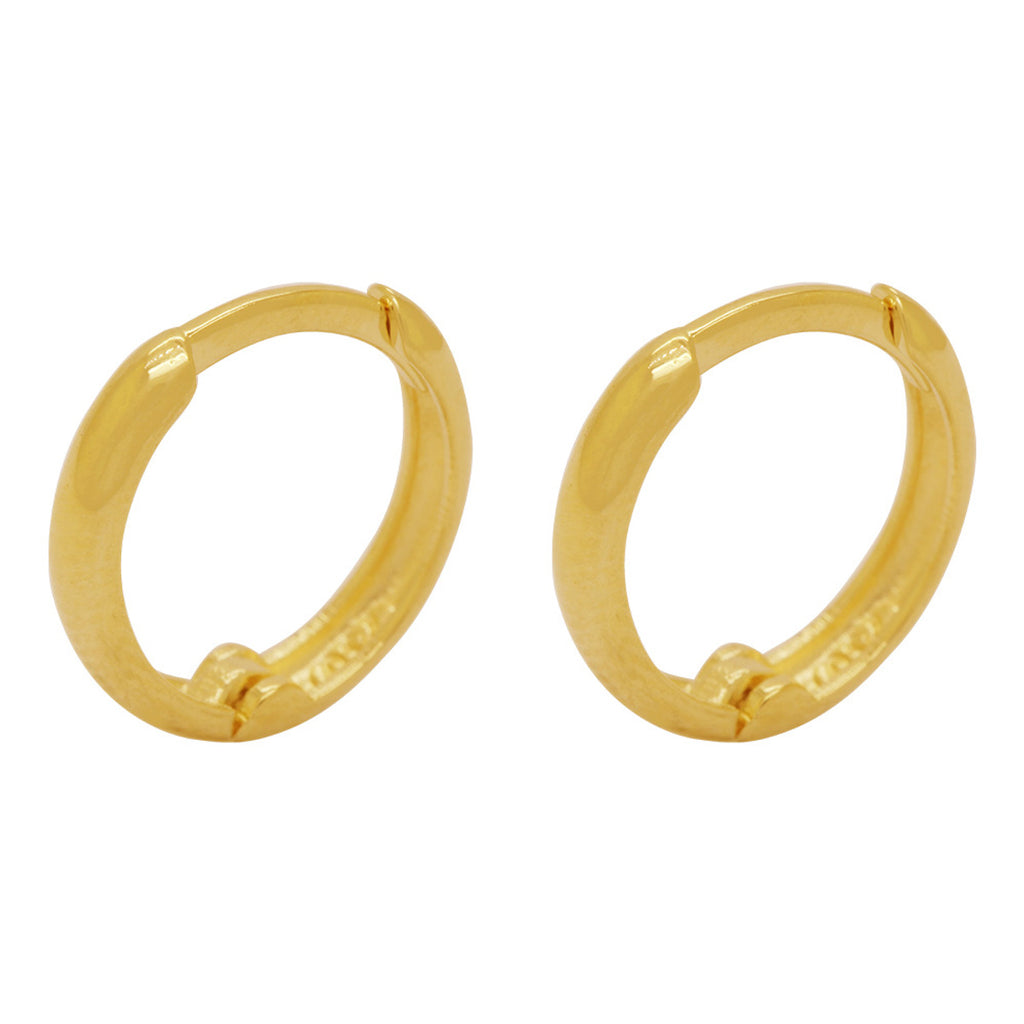 Brinco Argola Fio Abaulado Diâmetro 1,00 cm em Ouro 18K