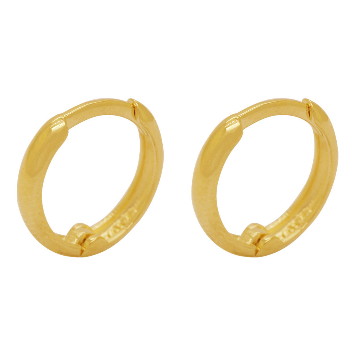 Brinco Argola Fio Abaulado Diâmetro 1,00 cm em Ouro 18K