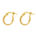 Brinco Argola Fio Quadrado Bitola 1,30 mm Diâmetro 1,20 cm em Ouro 18K