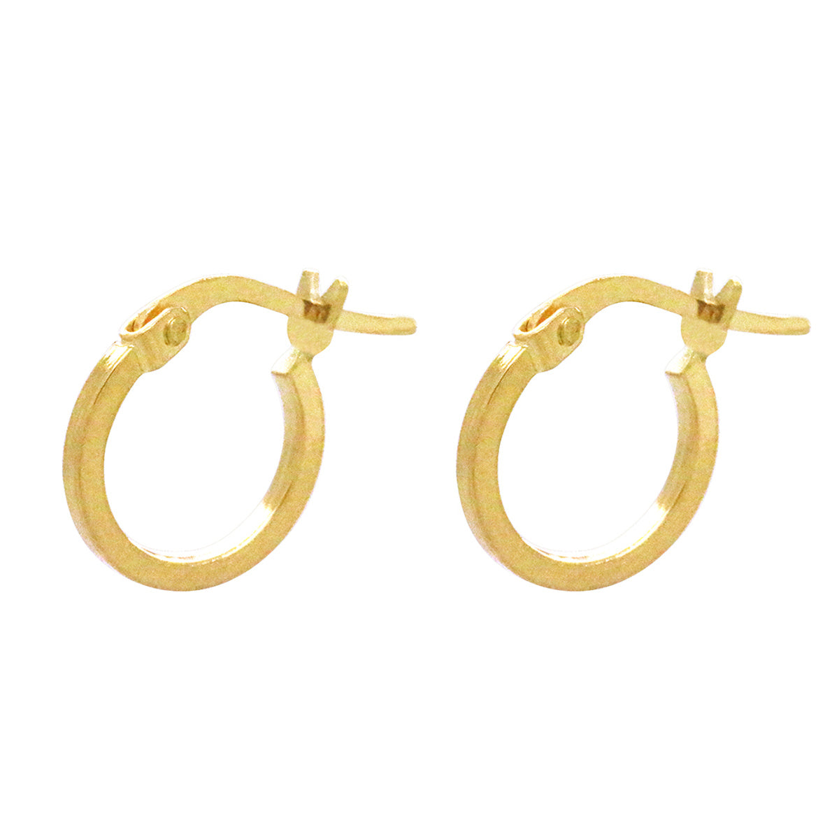 Brinco Argola Fio Quadrado Bitola 1,30 mm Diâmetro 1,20 cm em Ouro 18K